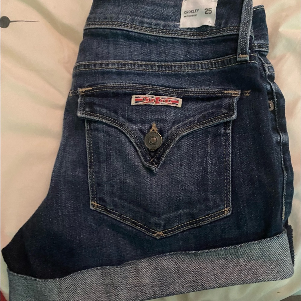 Hudson Croxley mid thigh classic denim shorts